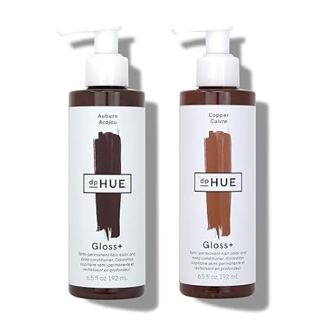 dpHUE Gloss+ Includes Auburn and Copper - 6.5 oz Each (8-12 Applications Each) - Semi-Permanent Hair Color & Conditioner - Paraben, SLS & SLES Sulfate Free - Vegan, Leaping Bunny Certified