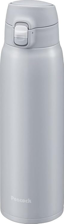 The-peacock AKM-70 H Peacock Water Bottle, One-Touch Mug, Bottle, Thermal, Cold, Sports, Drink, 24.7 fl oz (700 ml), Fresh Gray