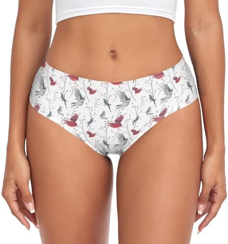 Soft Underwear Women Briefs Red Bird Chickadee Breathable Ladies Hipster Panties L