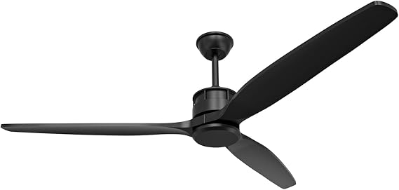 Indoor Ceiling Fan 60Inch with Remote Control, Outdoor Wooden Ceiling Fans, Quiet Reversible Motor, 3 Blade,Without Lights, for Patio Living Room, Bedroom, Office, Summer House, Black