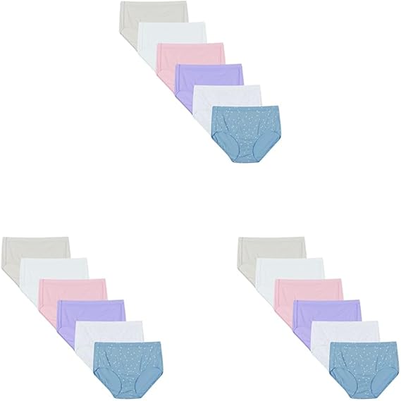 Hanes Women's Underwear Briefs Pack, 6-Pack, Pure Comfort Organic Cotton Brief Panties for Women, Full Coverage