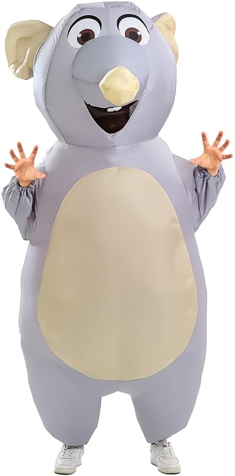 Rysotowy Inflatable Mouse Costume for Adult Blow up Mouse Costume Funny Halloween Party Cosplay Costume Suit
