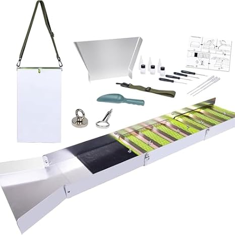 Folding Aluminum Alloy Sluice Box Kit for Efficient Gold Prospecting and River Mining Activities