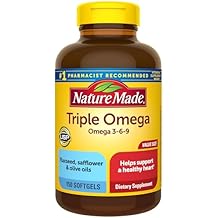 Nature Made Triple Omega 3 6 9 Supplements, Flaxseed, Safflower & Olive Oils, Fish Free Omega 3 Fatty Acid Supplement, 150 Softgels, 75 Day Supply