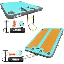 AWSUM Inflatable Floating Dock Bundle, Dual 10ft6ft Inflatable Swim Platform, Military-Grade PVC|Durable & Secure|Water Floats for Adults Family