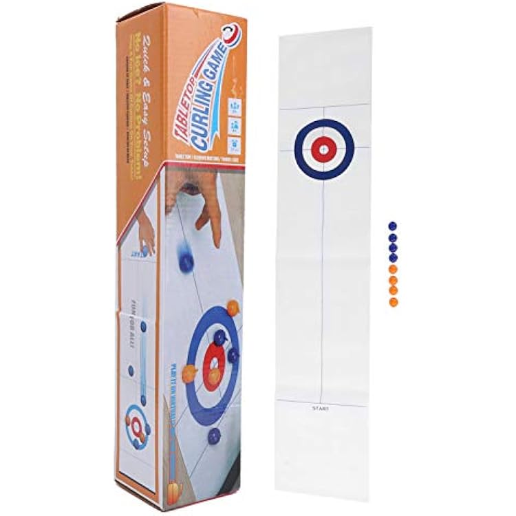 plplaaoo Tabletop Curling Game,Compact Curling Family Games for Kids,Foldable Tabletop Curling Game Portable Children Adult Party Curling Ball Game Toy