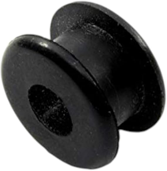 Rubber Grommet Fits 7/16" Hole - 1/4" Thick Panel - has 1/4" Center Hole - Protects Wires, Shafts and Tubing - Dampens Vibration - Buna-N-Rubber - 6 Pack