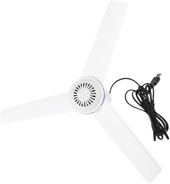 5V USB Ceiling Fan 19.7inch Portable USB Fan Mini USB Hanging Camping Tent Fans for Outdoor Gazebo Battery Powered Ceiling Fan Silent Design