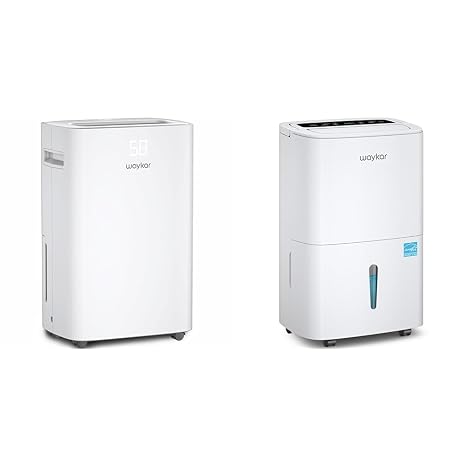 Waykar 50 Pint and 80 Pint Dehumidifiers for Home and Basement with Drain Hose and Auto Functions