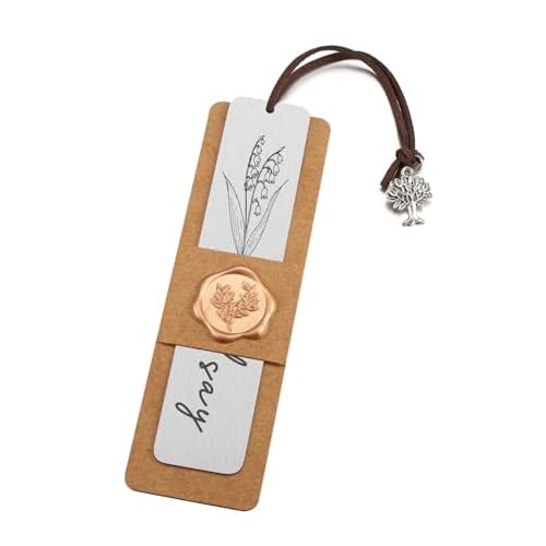 Zysta Personalized Birth Flower Bookmark for Women Custom Name Stainless Steel Bookmark Floral Bookmark with Tassel Custom Back to School Page Marker for Student Reader Birthdays Valentines Day