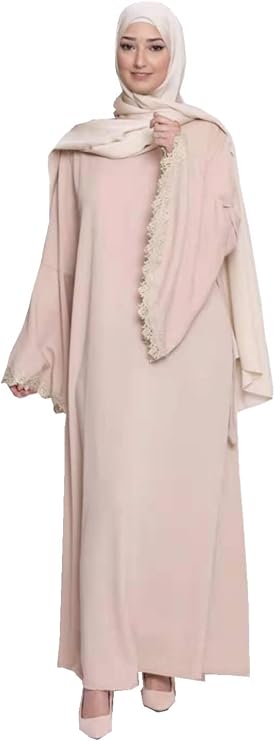 Casual Muslim Women's Long Dress Women Dubai Dress Kaftan Abayas Tie Front Islamic Abaya