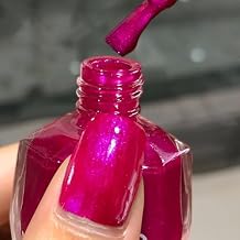 NovaCharm 12ml Hot Pink Nail Polish - Neon Pink Fingerail Polish Quick Dry - High Glossy Iridescent Nail Art Varnish - Shimmer Pink Nail Gel - Fast Drying Nail Polish for DIY Nail Art
