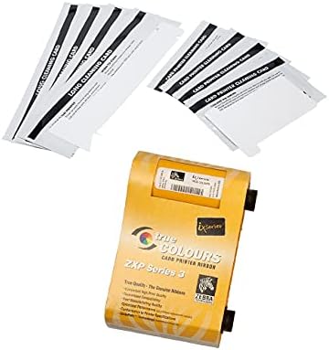 Zebra 800033-840 Color Ribbon and DuraClean DC 105999-302 Cleaning Kit for The Zebra ZXP Series 3 Printer