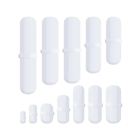 Magnetic Stir Bars, 12 PCS PFTE Magnetic Stirrer Rod Mixer Bar in Different Sizes Magnetic Stirrer Rotor Laboratory Bar for Most Magnetic Stirrer, Universal- Type B
