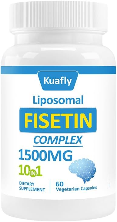 Liposomal Fisetin Supplement 1500MG, 10 in 1 Formula with NAC for Brain Health Support & Antioxidant, Gluten Free Non-GMO, 60 Capsules