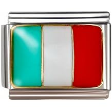 9mm Charm for Italian Charm Bracelet, Stainless Steel DIY Jewelry Chain Links,Flag