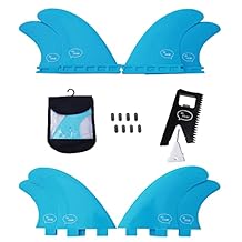 Ho Stevie! FRP Quad (4) Surfboard Fins - Speed and Drive - Stronger Than Regular Nylon Fins - Includes Fin Bag, Screws, Wax Comb and Fin Key