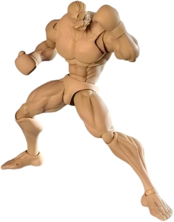 1/12 Scale Male Action Figure,6inch Guy Muscular Strong Body Figures Super Flexible Miniature Figure Body Doll Collection (Black Skin)