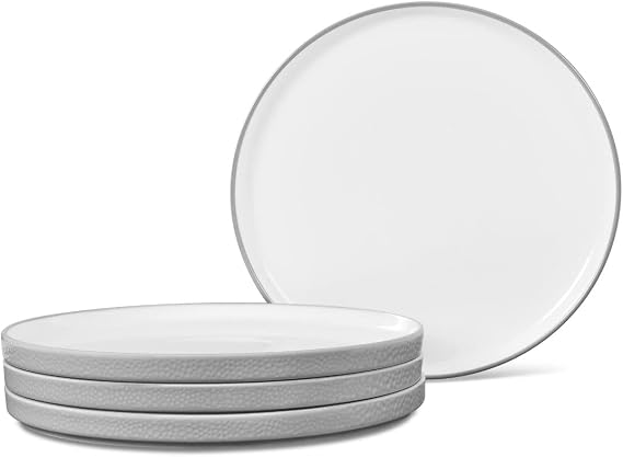 Noritake ColorTex Stone Grey Set of 4 Stax Salad Plates, 7-1/2"