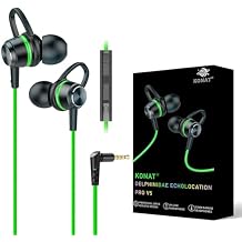 HiFi Wired Earbuds, PRO Gaming Ear Buds Wired, in-Ear Monitor Buds, Low-Profile 90 Plug, 3.5mm Plug, Built-in Microphone, Multi-Function Button
