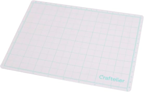 Craftelier - Low Adhesion Multi-Purpose Translucent Mat with Alignment Grid | Not Suitable as a Cutting Mat | Overall Size Approx. 21.59 x 16.51 cm (6.5" x 8.5") - Transparent Color