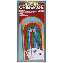 Family Classics Cribbage - Solid Wood Continuous 3 Track Board with Built-In Storage Compartment for Pegs