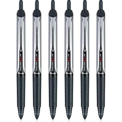 PILOT Precise V5 RT Refillable & Retractable Rollerball Pens,Extra Fine Point Pens 0.5 mm,Black,- Ideal for School,Journaling & Office Writing,6 Count Pack of 8