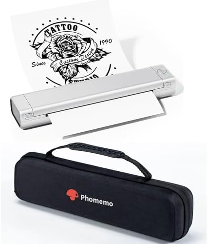 Phomemo M08F Wireless Tattoo Transfer Stencil Printer & M08F Case, Tattoo Transfer Thermal Copier Machine with 10pcs Free Transfer Paper, Tattoo Printer Kit for Tattoo Artists