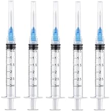 50 Pack 3ml Syringes with Needle - 23 Gauge, 5/8 inch Needle Luer Lock Syringe Individually Sealed Packaged
