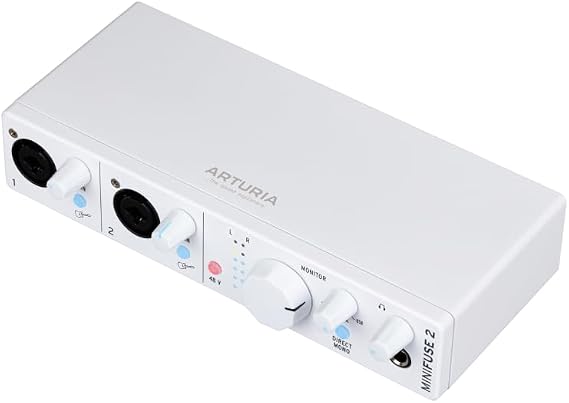 Arturia MiniFuse 2 - Beyaz | Beyaz, 2 giriş, USB-C ses arabirimi, 24-bit/192kHz, Preamp, Yazılım paketi