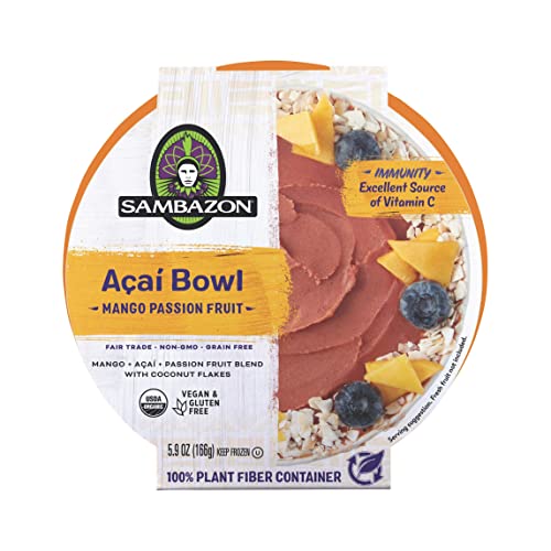 Sambazon Mango Passion Fruit Acai Bowl, 5.9 Ounce