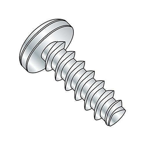 Small Parts 0608LPP Steel Thread Rolling Screw for Plastic, Zinc Plated, Pan Head, Phillips Drive, #6-19 Thread Size, 12 Length Pack of 100