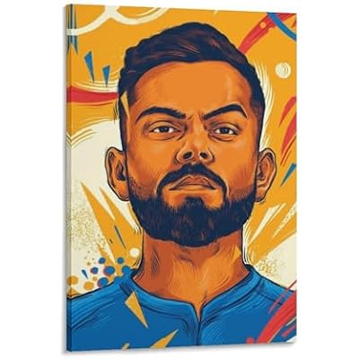MAXIAN Virat Kohli Cricket Player Poster 44 Canvas Poster Wall Art Picture Prints Hanging Photo Gift Idea Decor Home Posters Artworks 16x24inch40x60cm