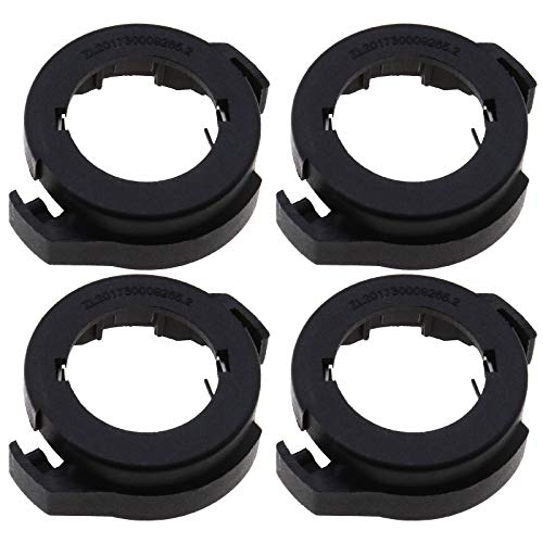 SING F LTD 4PCS HID H7 LED Bulb Base Adapter Holder Headlight Bulb Socket Retainer Clips Black Compatible with Ford Escape Compatible with VW Megane
