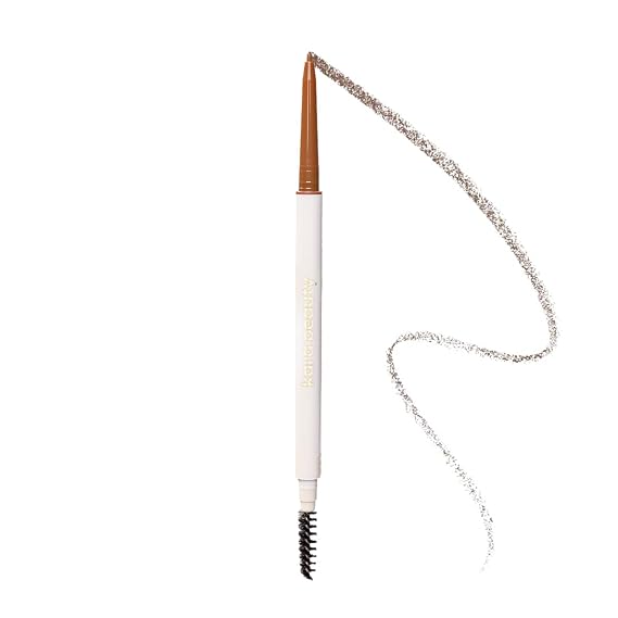 KARA BEAUTY Essentials Micro Brow Pencil (Medium Brown) - Eyebrow Pencil with Spoolie & Castor Oil, Retractable Ultra-Fine Tip Brow Pencil for Women, Waterproof Eyebrow Pencil