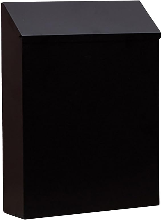 Drop Box With Lock Wall Mounted Mailbox - Rainproof Letterbox Newspaper Holder for Front Door Outdoor, Black
