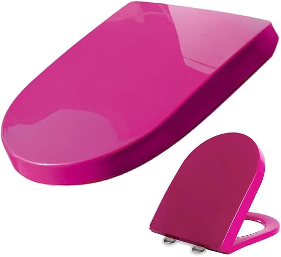 Soft Close Toilet Seat with Cover, U-Shaped, Colorful, Quiet and Slow Close Toilet Lid and Seat, One-Click to Quick Release, Easy to Install and Clean, Polypropylene (PP), 18.1x14.2in, Purple