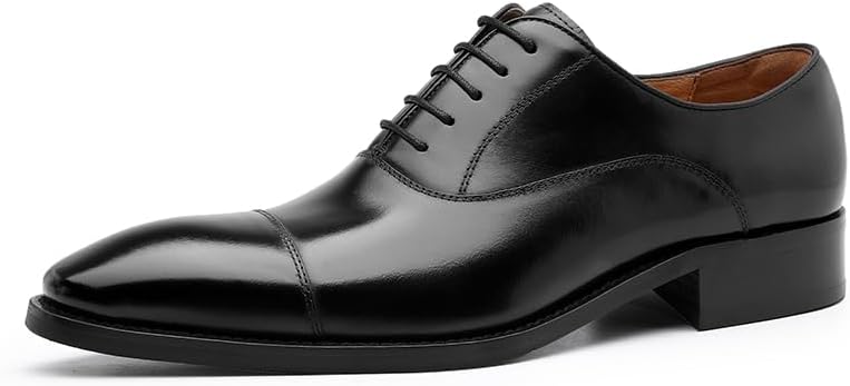 DESAI Mens Dress Shoes with Genuine Leather in Classic Formal Oxford Leather Shoes for Men