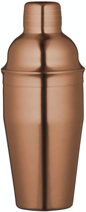 BarCraft Copper Effect Cocktail Shaker with Strainer in Gift Box, Copper Effect Stainless Steel, 500 ml