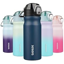BJPKPK Insulated Water Bottle 18oz Stainless Steel Water Bottles with Straw and Carry Handle Double Wall Metal Thermal Flask,Navy Blue