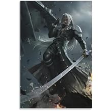 Thcbme Final Fan-tasy 7 Remake Sephiroth Wall Art Canvas Bedroom Painting Home Decor Pictures Artworks Posters UnFramed-2,12x18inch(30x45cm)