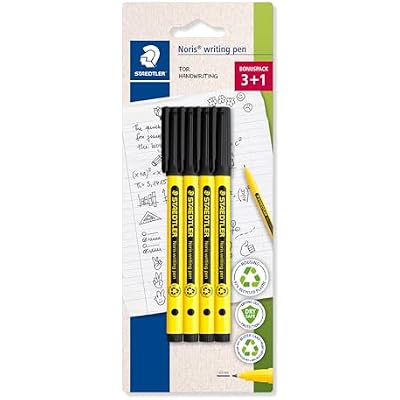STAEDTLER Noris - Handwriting Pen - Blue - Pack of 4, 307-3 BK4