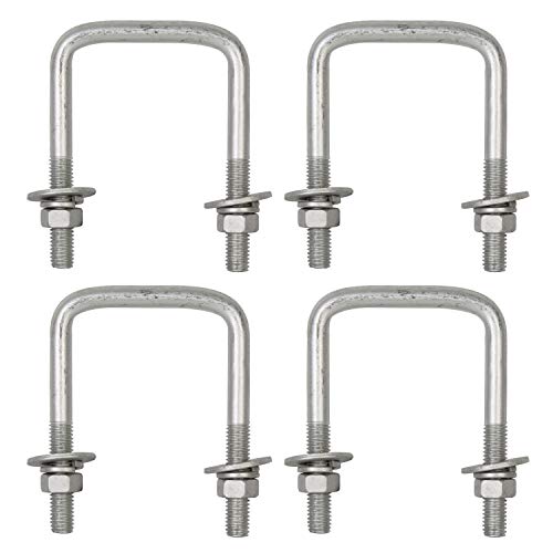 KUAFU Universal U-Bolts for Boat Trailer Square Steel 12 Dia X 3 116 X 4 516 4Pcs
