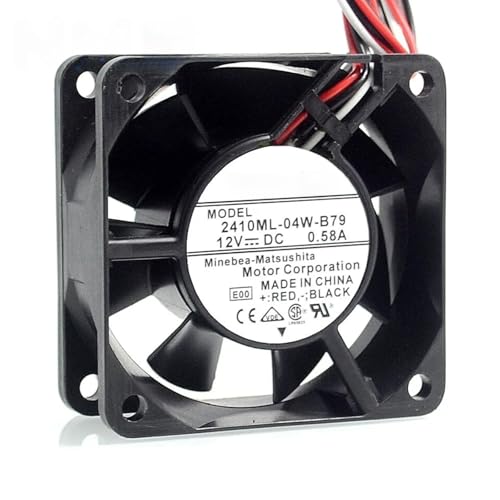 for 2410ML-04W-B79 6025 6CM 60mm 12V 0.58A Three Wire Speed Dual- Ball Bearing Cooling Fan 60  60  24mm