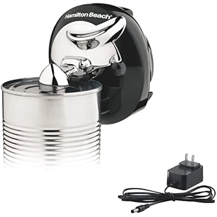 Hamilton Beach Walk n Cut Electric Can Opener for Kitchen, Use On Any Size, Automatic and Hand-Free, Cordless & Rechargeable, Easy Clean Removable Blade, Black 76501G