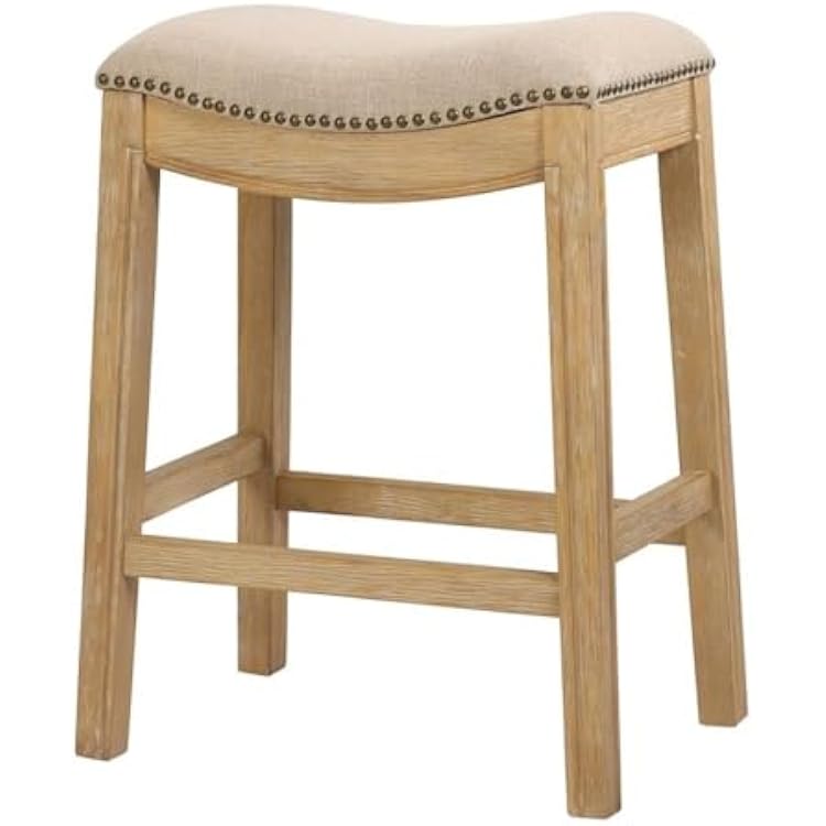 New Ridge Home Goods 26 Saddle Wood Counter Height Stool Weathered Natural