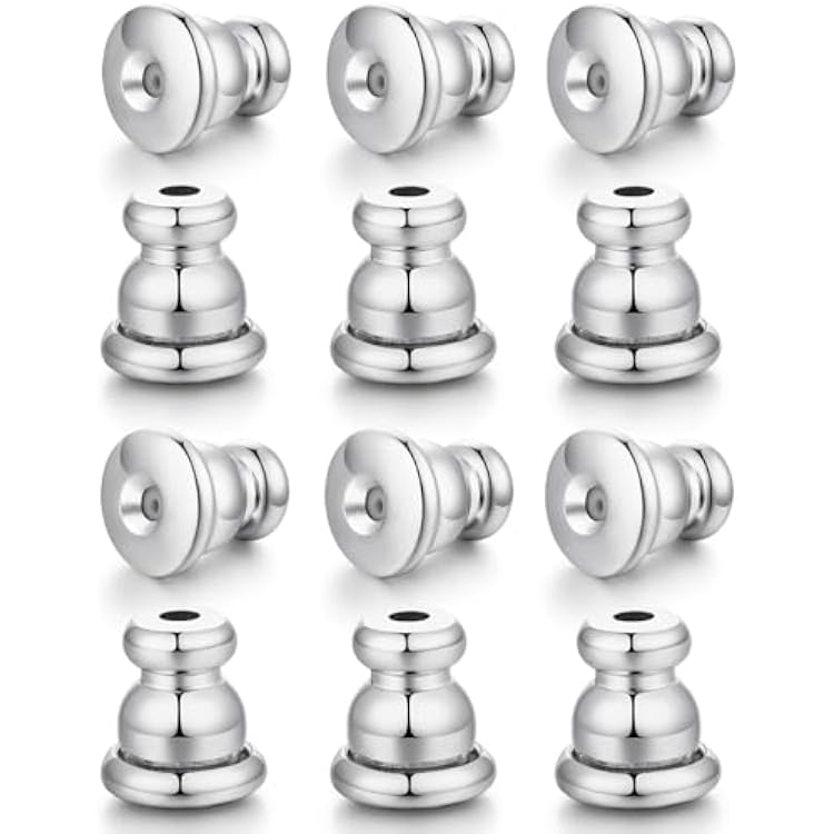 Earring Backs, Hypoallergenic 6pairs Earring Backs Replacements for StudsDroopy Ears,Silicone Earring Backs for Heavy EarringSilver