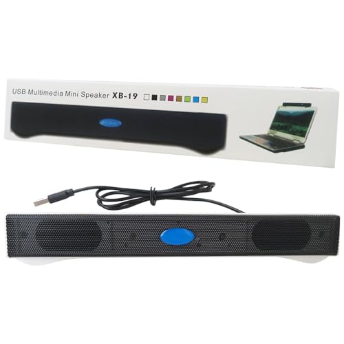 2.0 Channel Wired Soundbar Speakers USB Desktop PCLaptop Speakers, Full-Range Stereo Bass, Fit for DellAcerChromebook