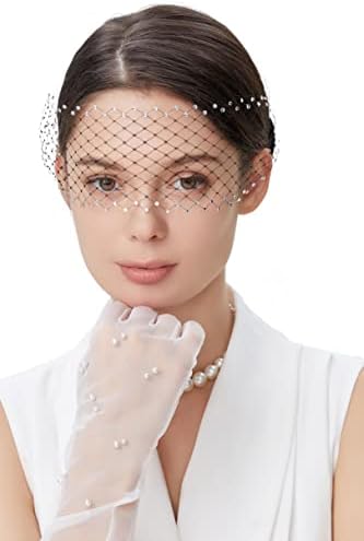 BABEYOND Womens Fascinator Headband - Vintage Tea Party Fascinator Veil for Bridal Wedding
