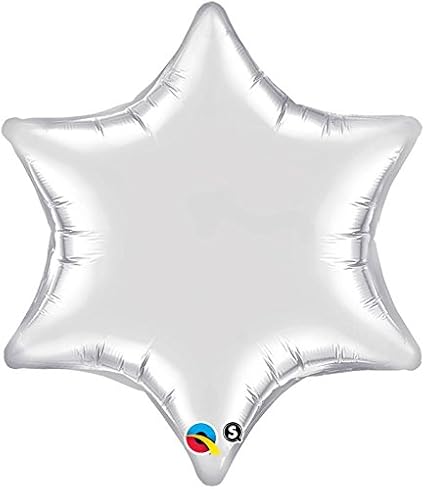 Qualatex 19122 22" Six Point Star Silver Plain Foil Balloon 1ct
